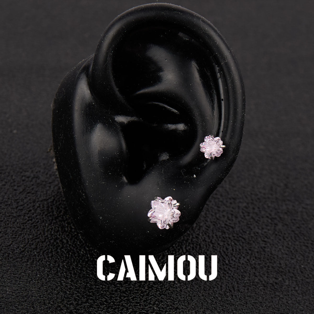 Sakura Cut Flower Zircon Stud Earrings