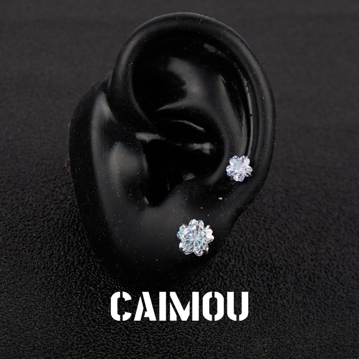 Sakura Cut Flower Zircon Stud Earrings