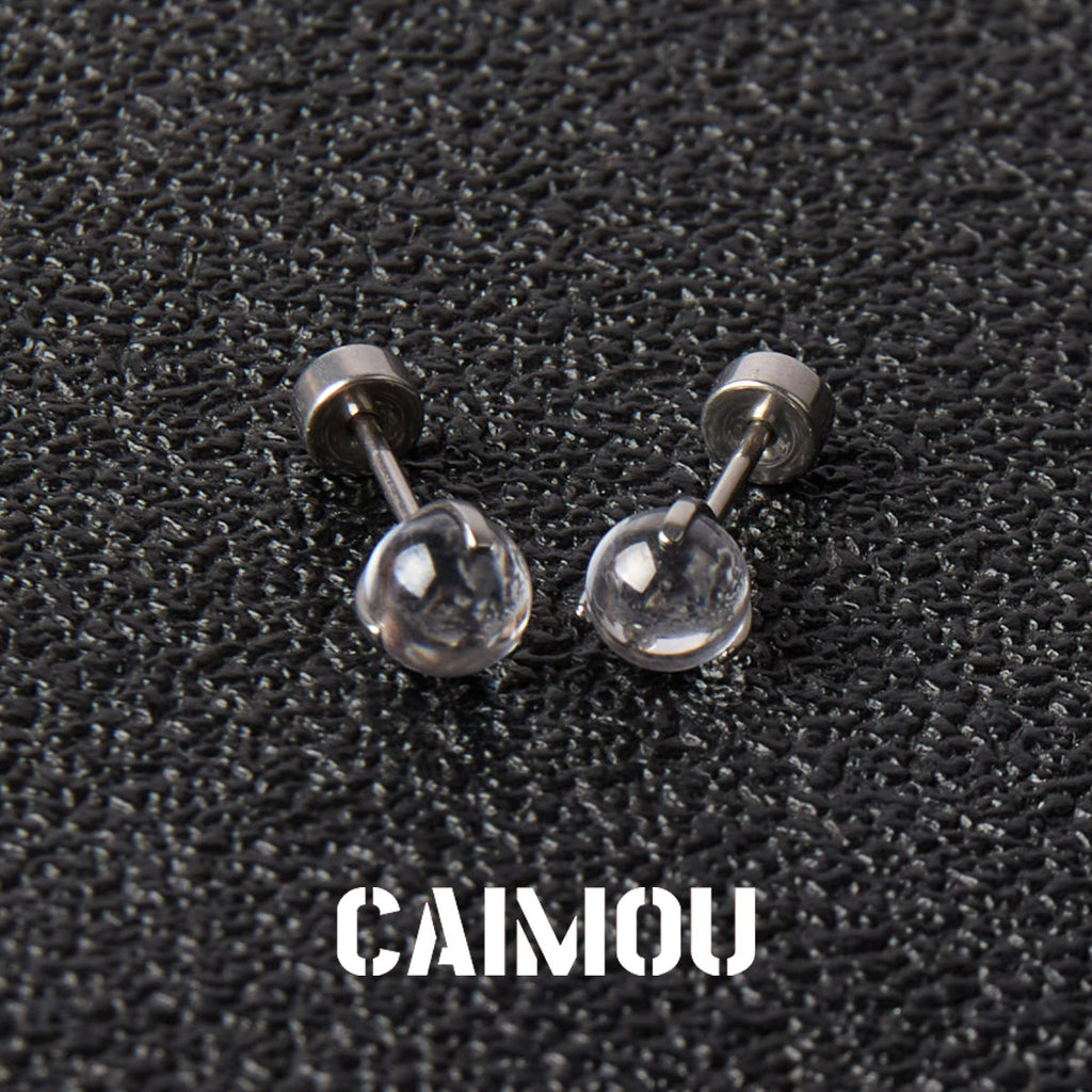 Round Bead Stud Earrings