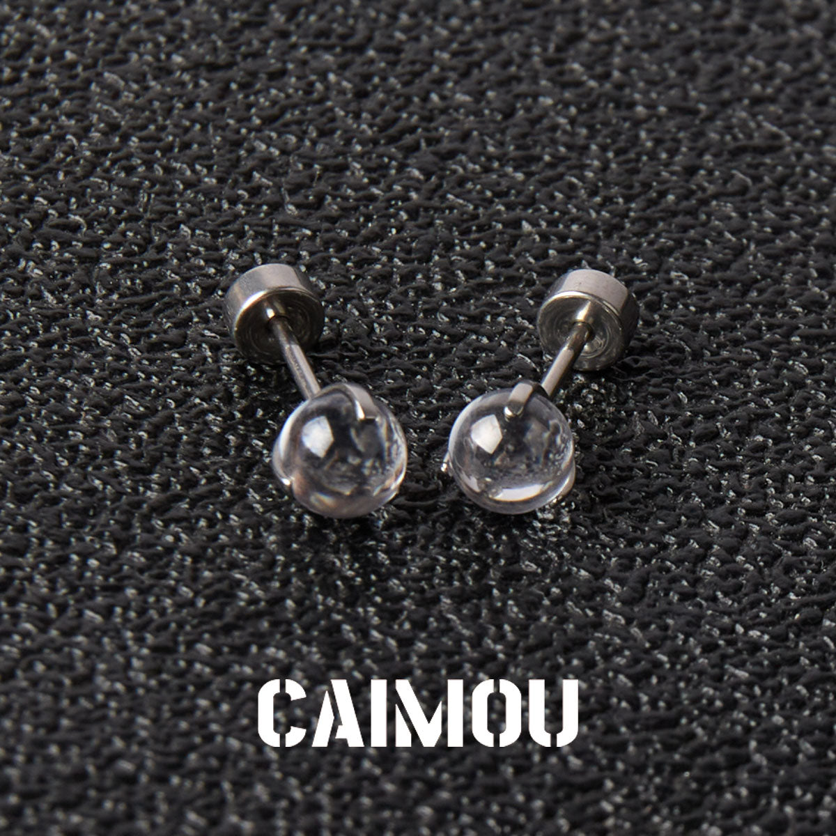 Round Bead Stud Earrings