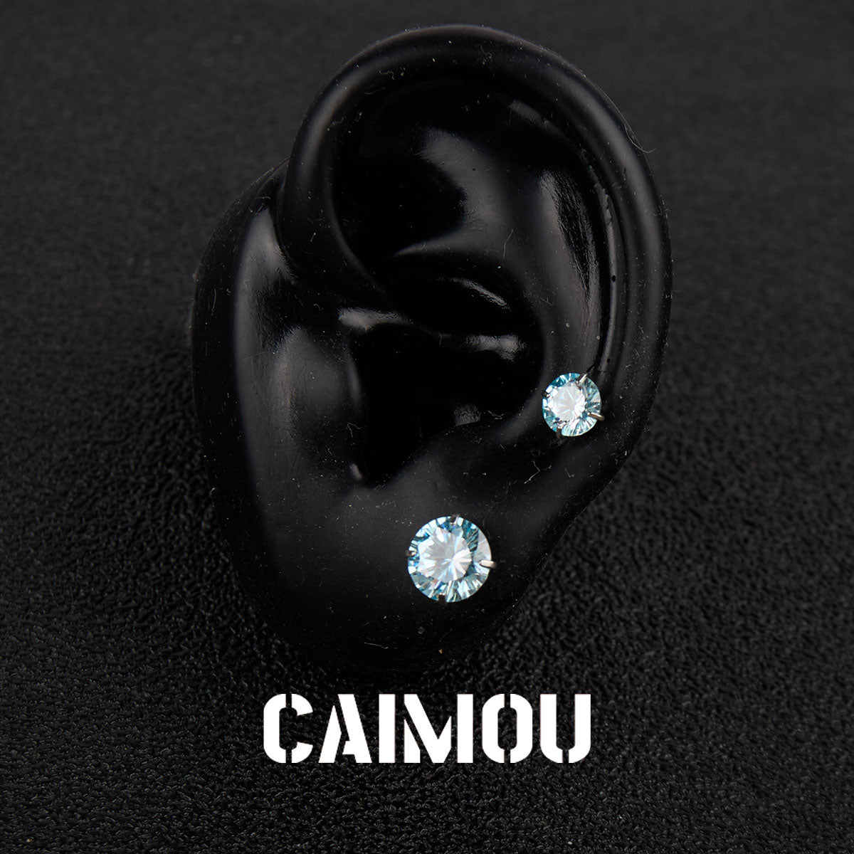Color Plated Eight Arrows Round Zircon Stud Earrings