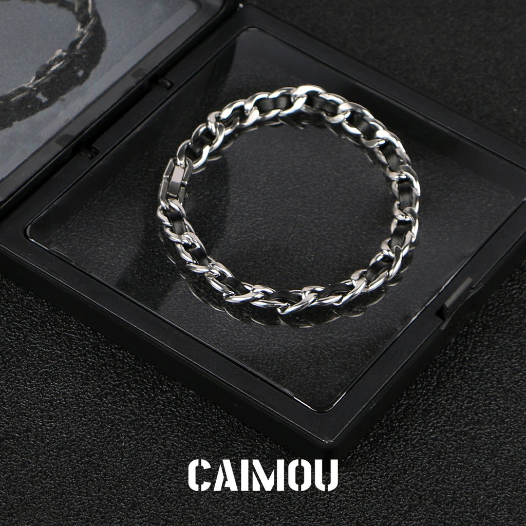 Leather Cord Bracelet with Hidden Clasp