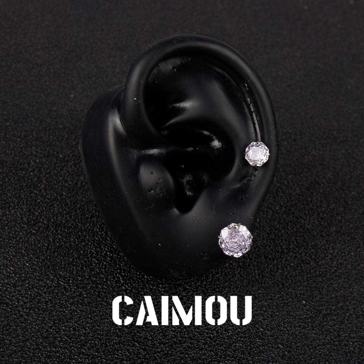 Rose Cut Zircon Stud Earrings