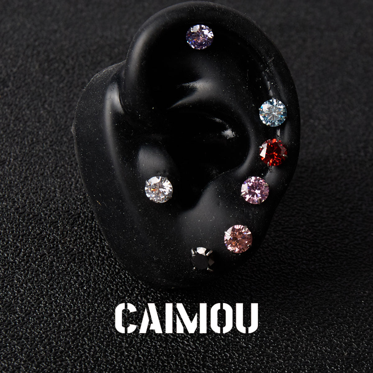 8 Hearts & 8 Arrows Round Zircon Stud Earrings