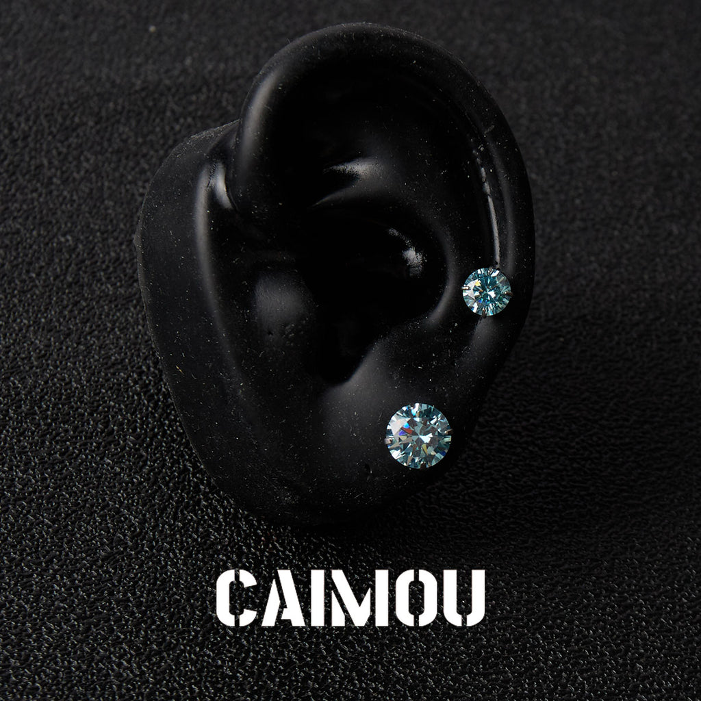 8 Hearts & 8 Arrows Round Zircon Stud Earrings