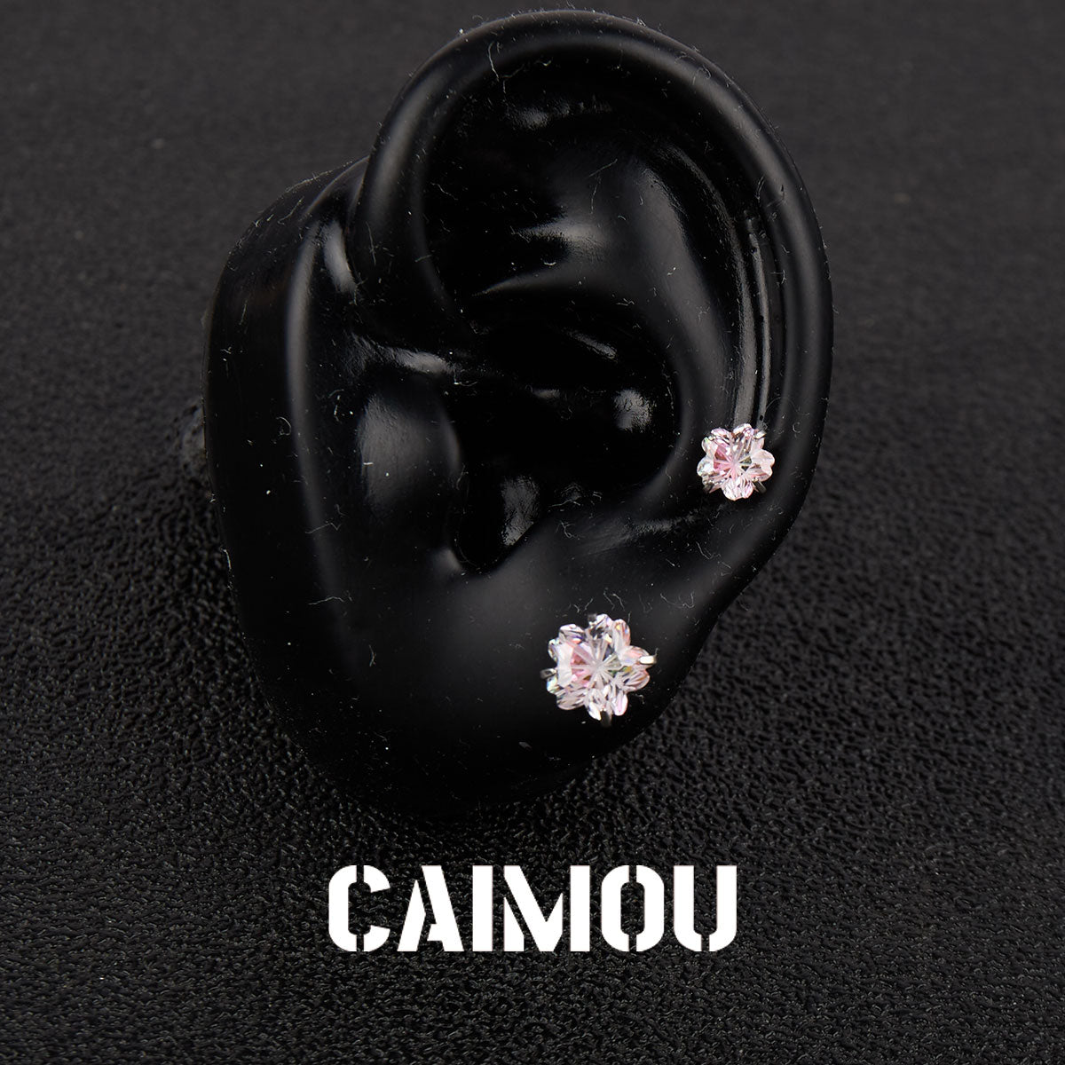 Sakura Cut Flower Zircon Stud Earrings