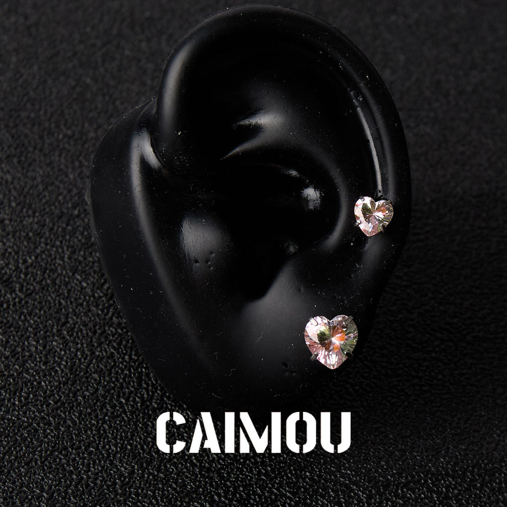 Heart Cubic Zirconia Stud Earrings