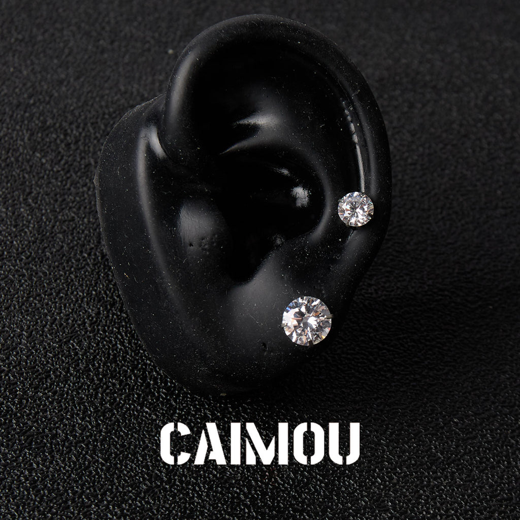 8 Hearts & 8 Arrows Round Zircon Stud Earrings