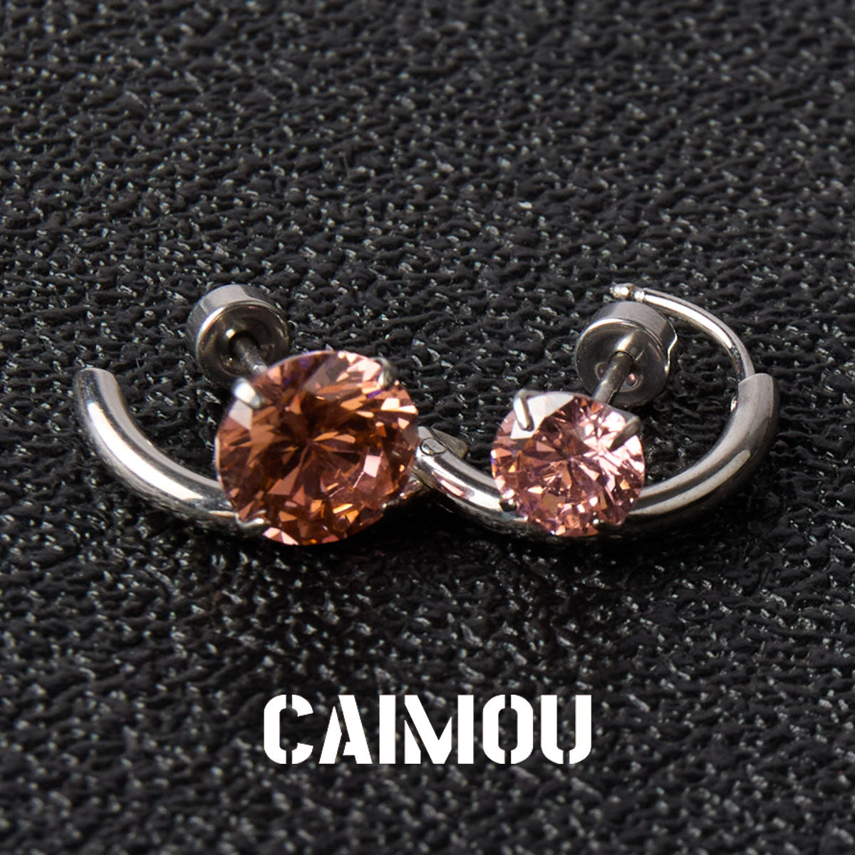 8 Hearts & 8 Arrows Round Zircon Stud Earrings