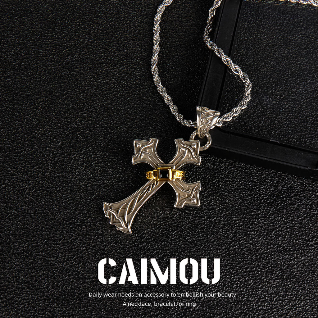 ✝️✨Gold single-ring cross necklace