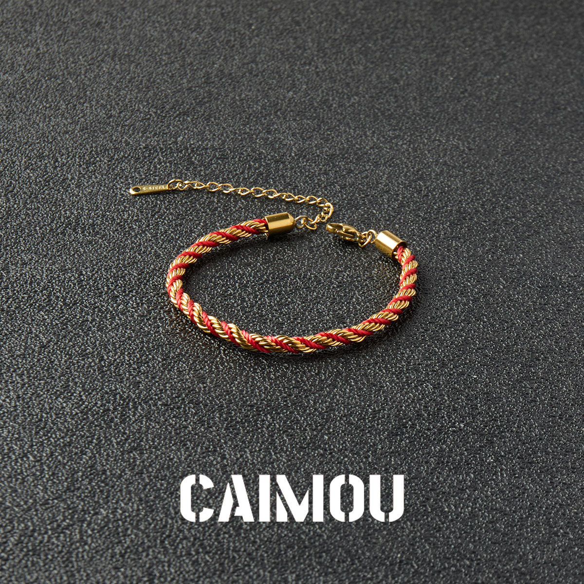 Stainless Steel Slim Twisted Rope Bracelet
