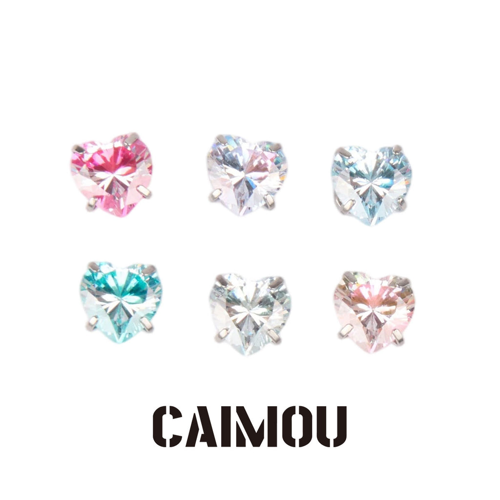 Heart Cubic Zirconia Stud Earrings