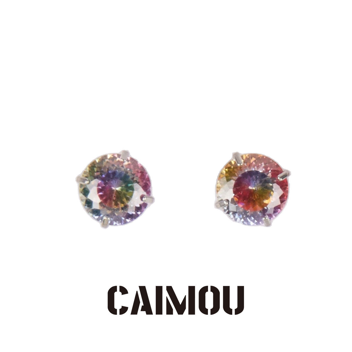 Bird's Nest Cut Zircon Stud Earrings