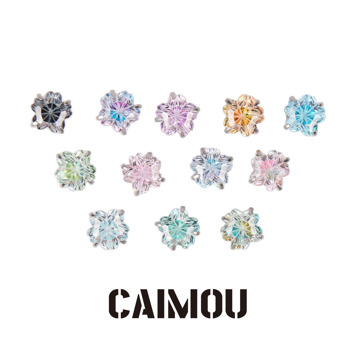 Sakura Cut Flower Zircon Stud Earrings