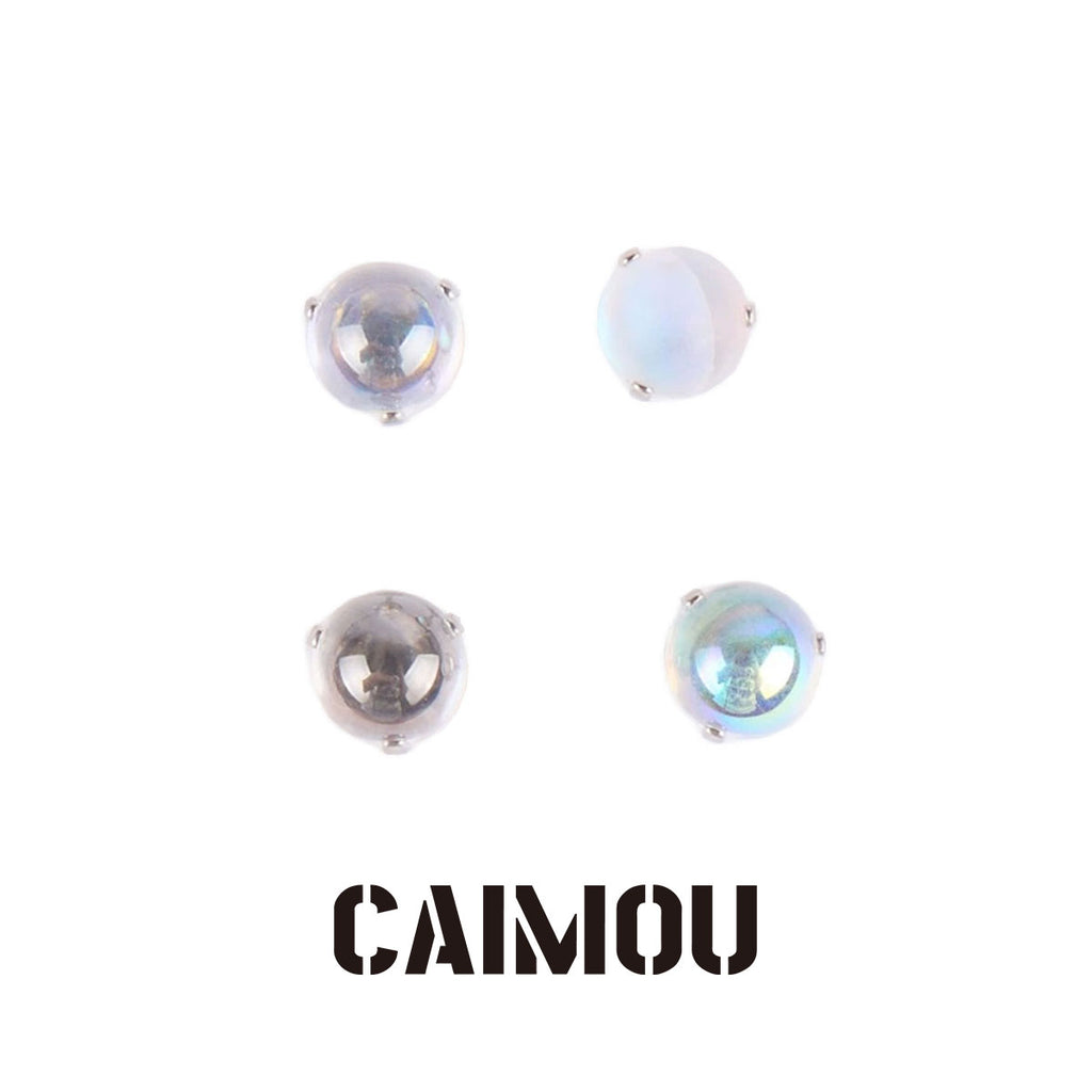 Round Bead Stud Earrings