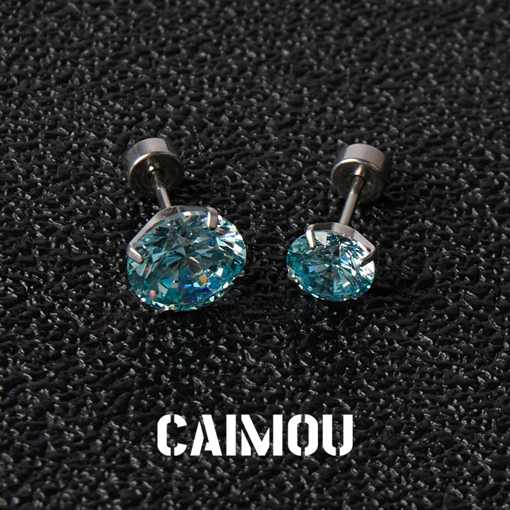 8 Hearts & 8 Arrows Round Zircon Stud Earrings