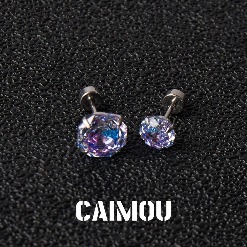 Rose Cut Zircon Stud Earrings