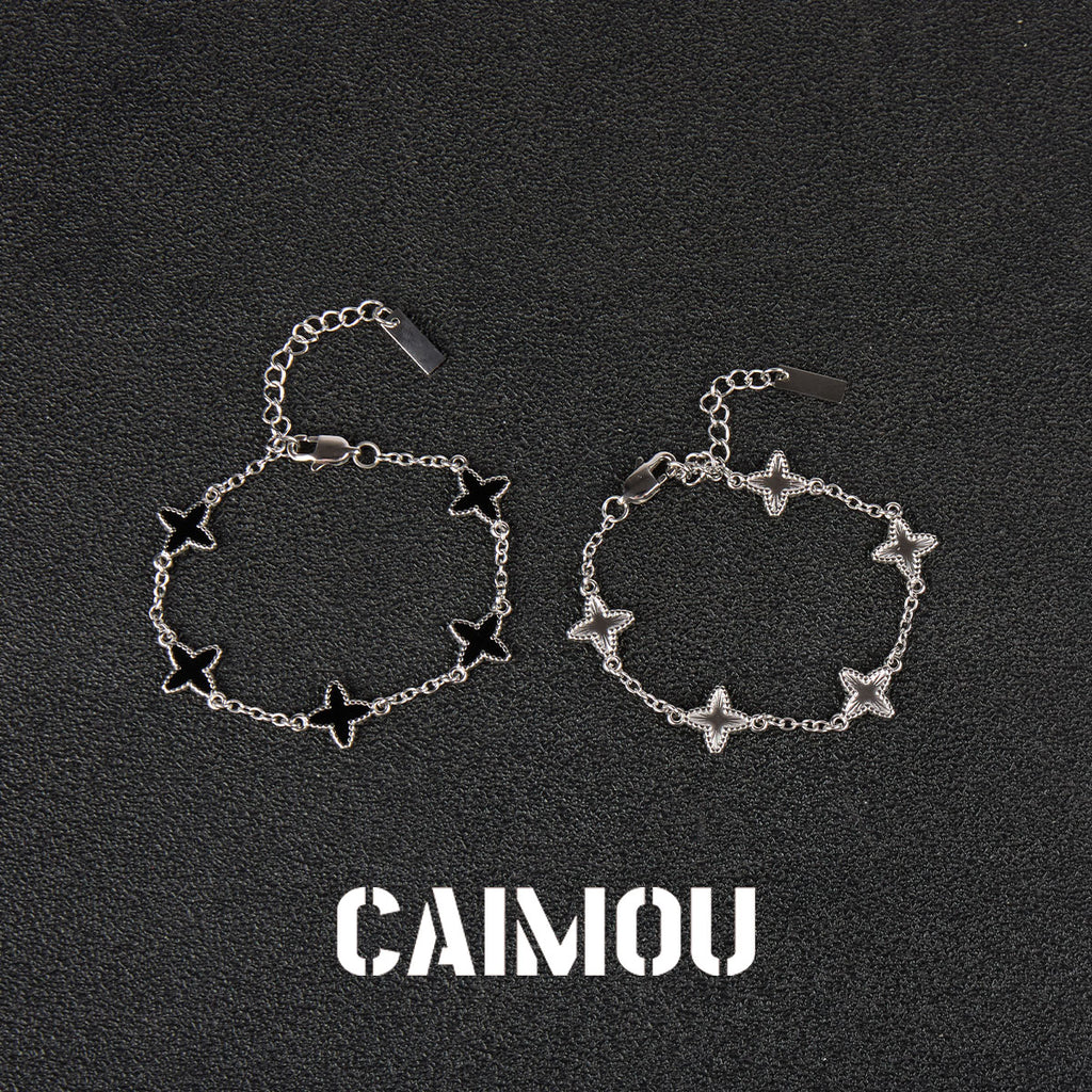 Four-Leaf Clover Thin Chain Bracelet