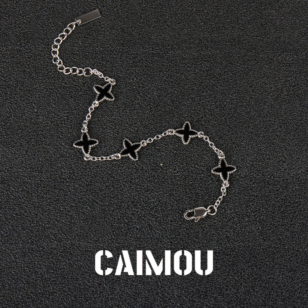 Four-Leaf Clover Thin Chain Bracelet