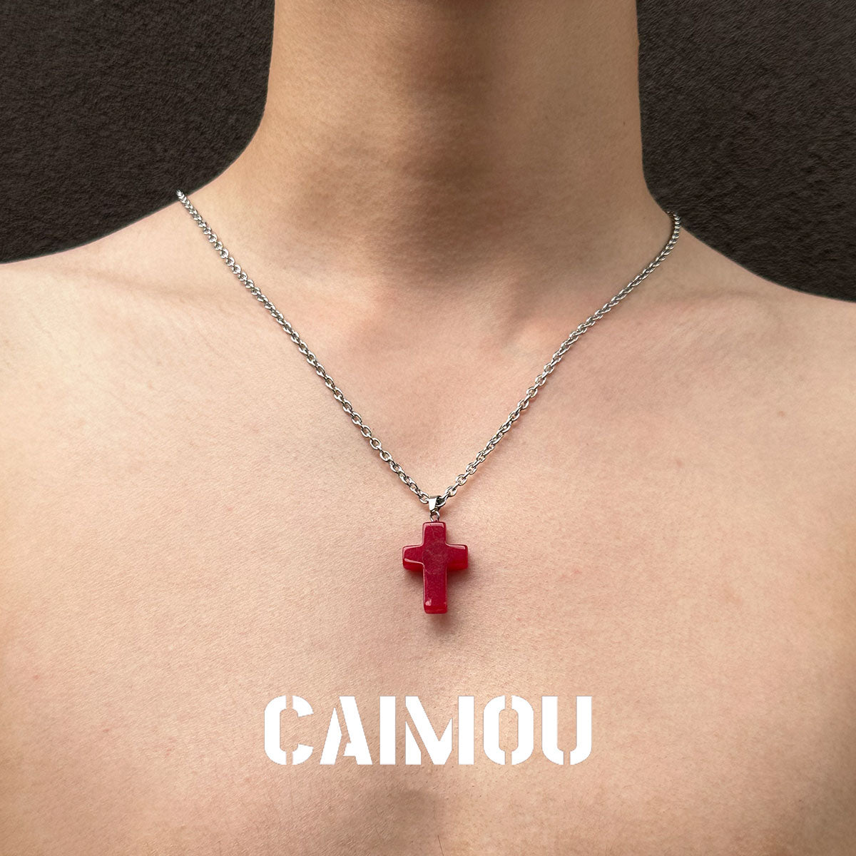 Stone Cross Pendant Necklace