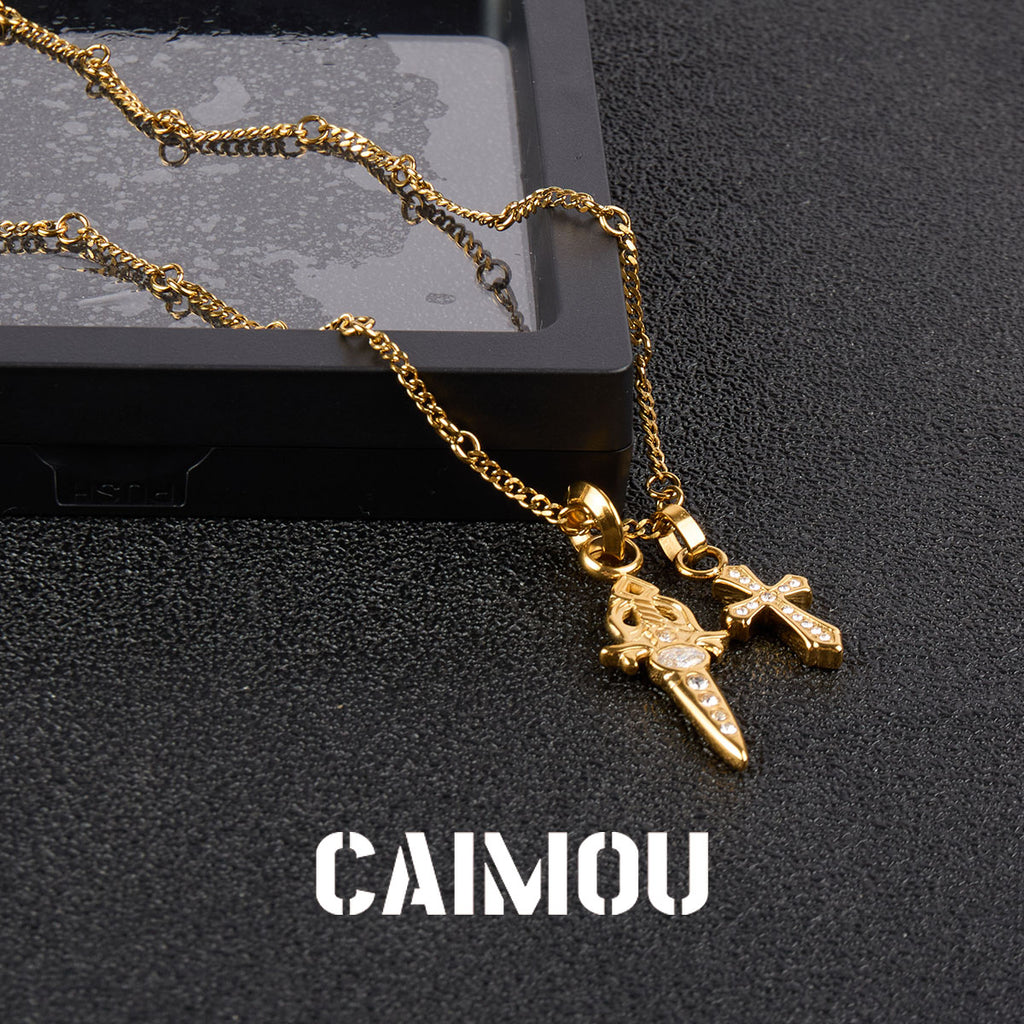 Sword & Cross Pendant Necklace