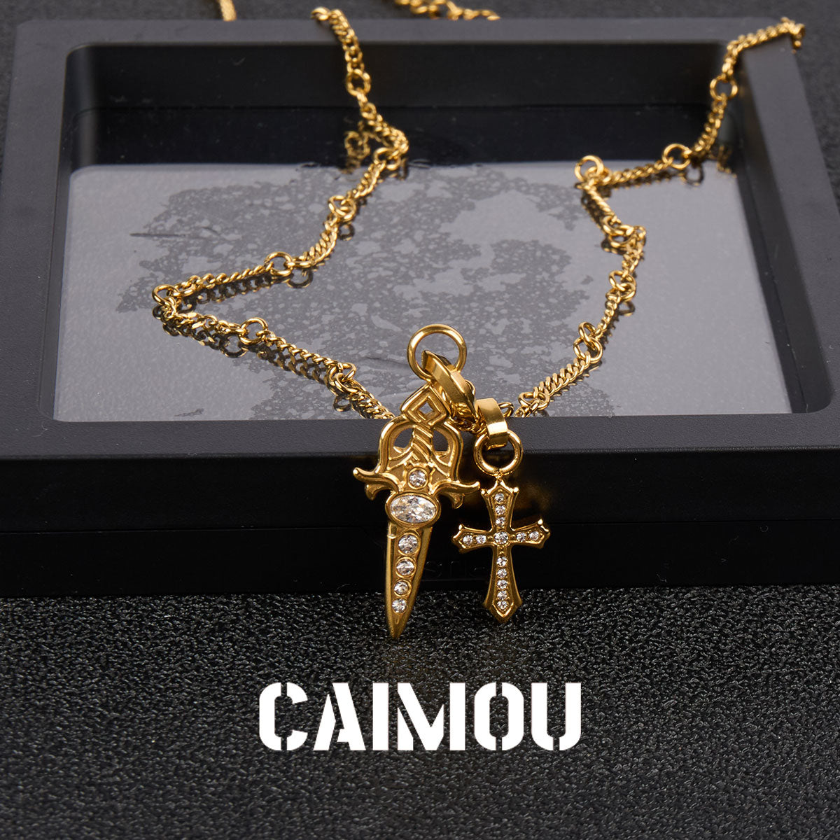 Sword & Cross Pendant Necklace