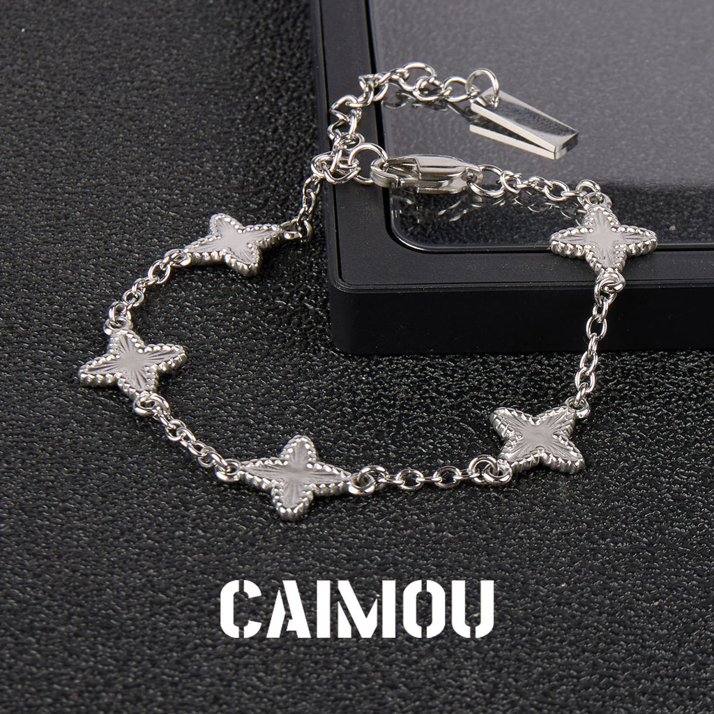 Four-Leaf Clover Thin Chain Bracelet