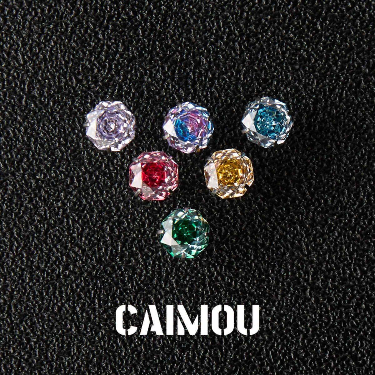Rose Cut Zircon Stud Earrings