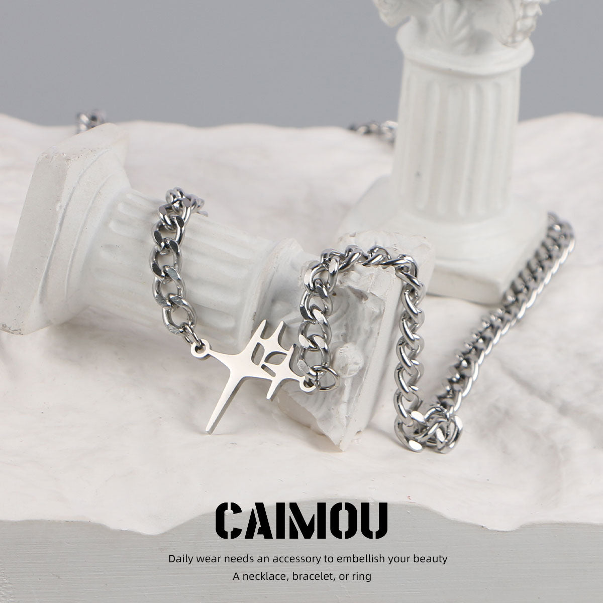 Multi-Star Curb Choker Necklace