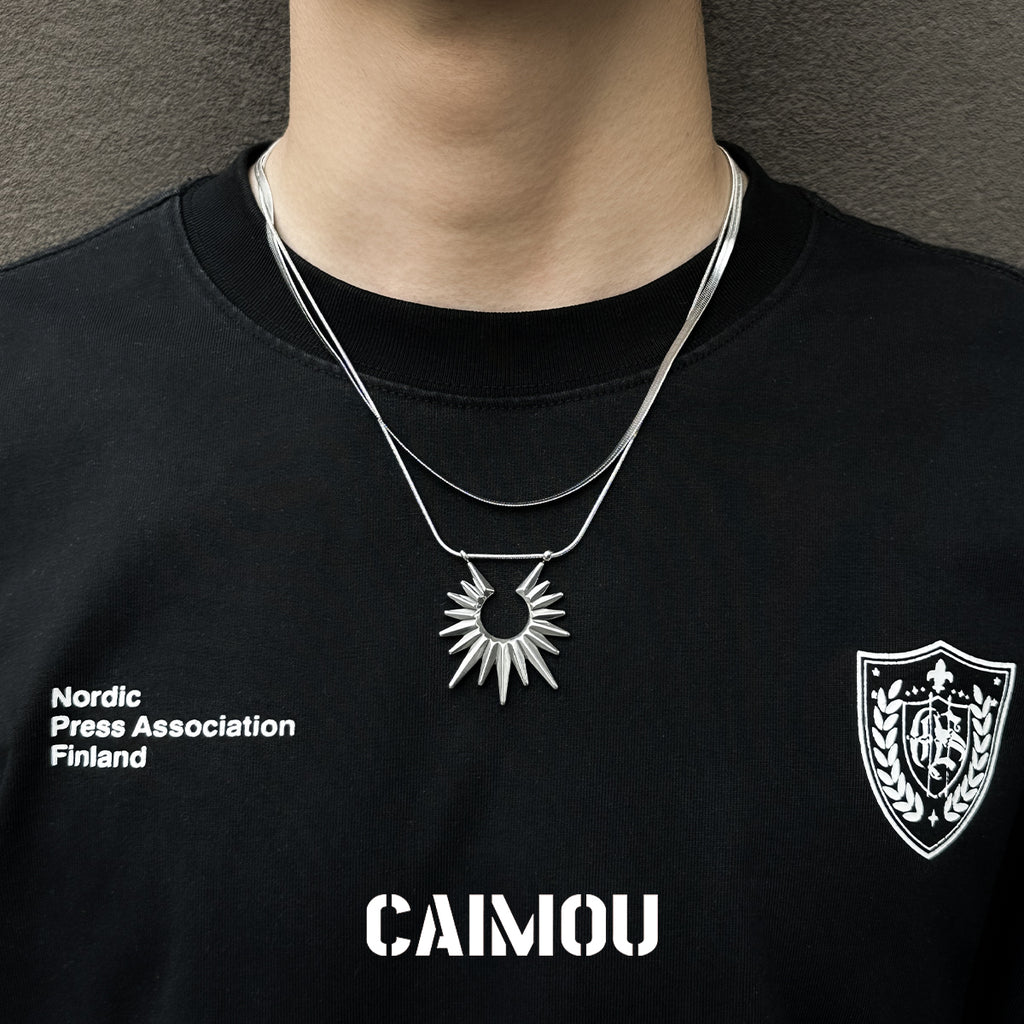 Sunburst Double Layer Snake Chain Choker