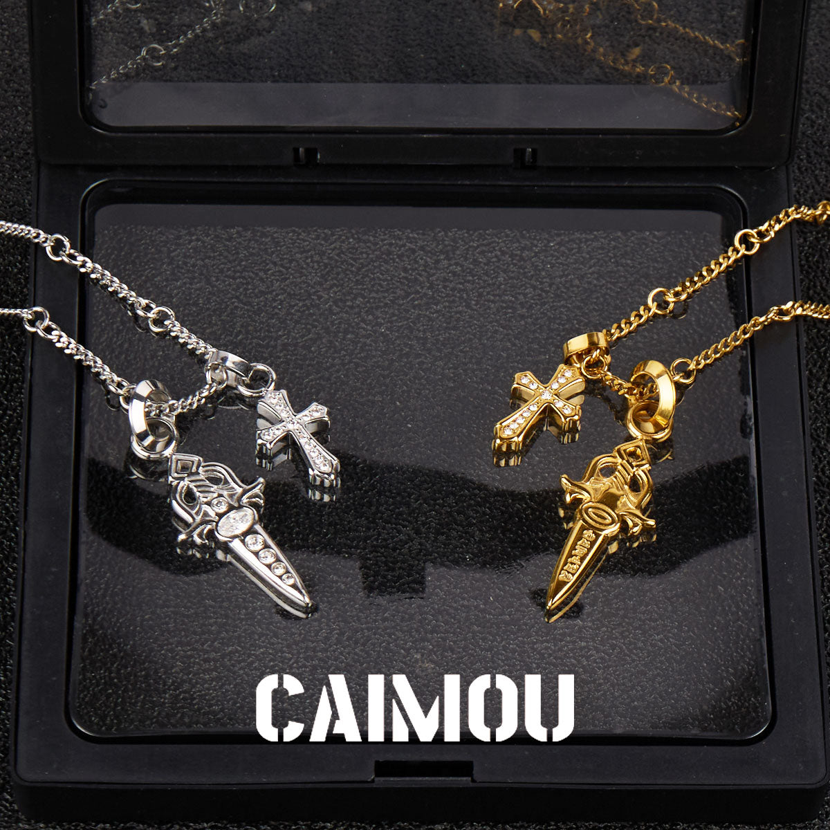 Sword & Cross Pendant Necklace