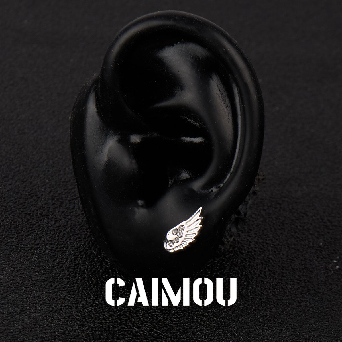 Wing Cubic Zirconia Stud Earrings