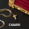 Double-layered two-tone cross necklace