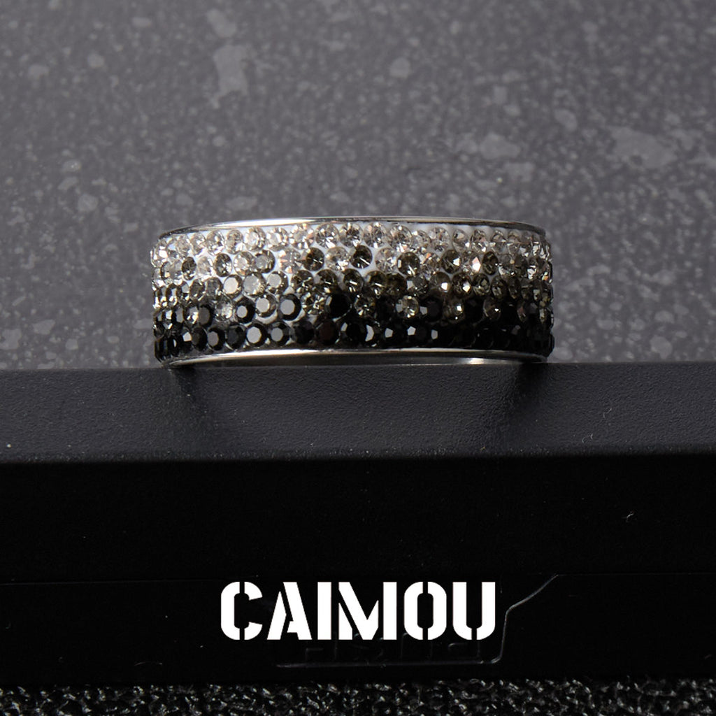 Gradient Crystal Wide Band Ring