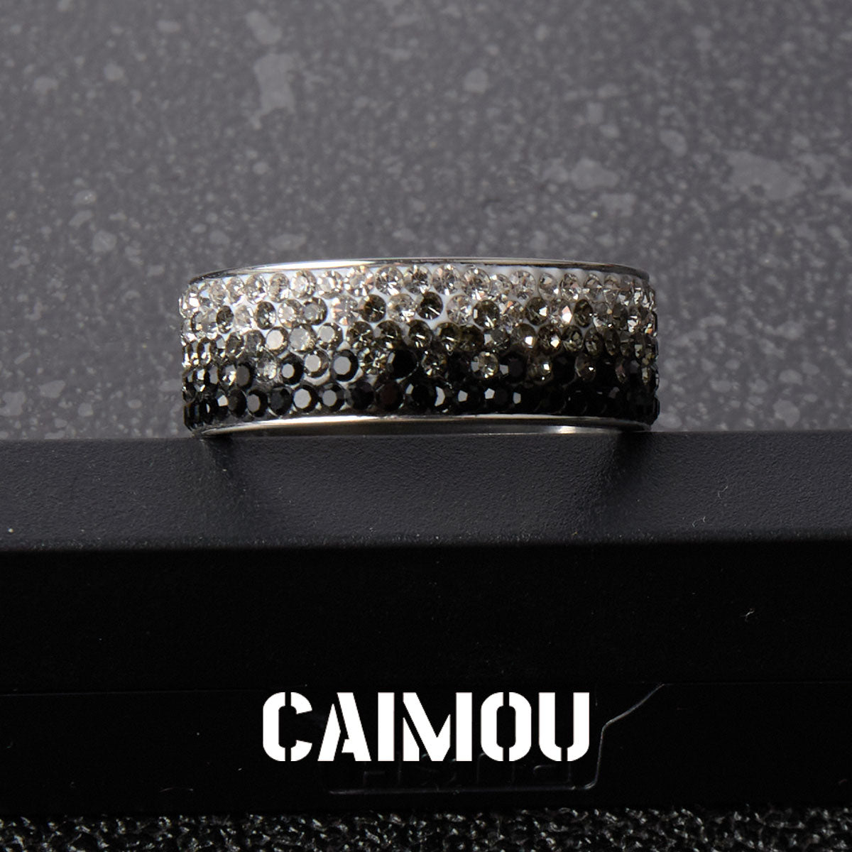 Gradient Crystal Wide Band Ring