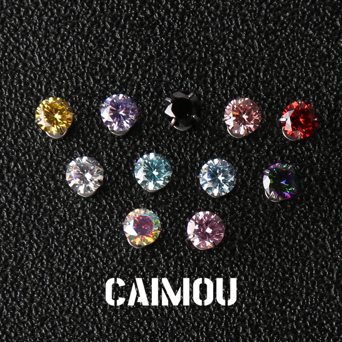 8 Hearts & 8 Arrows Round Zircon Stud Earrings
