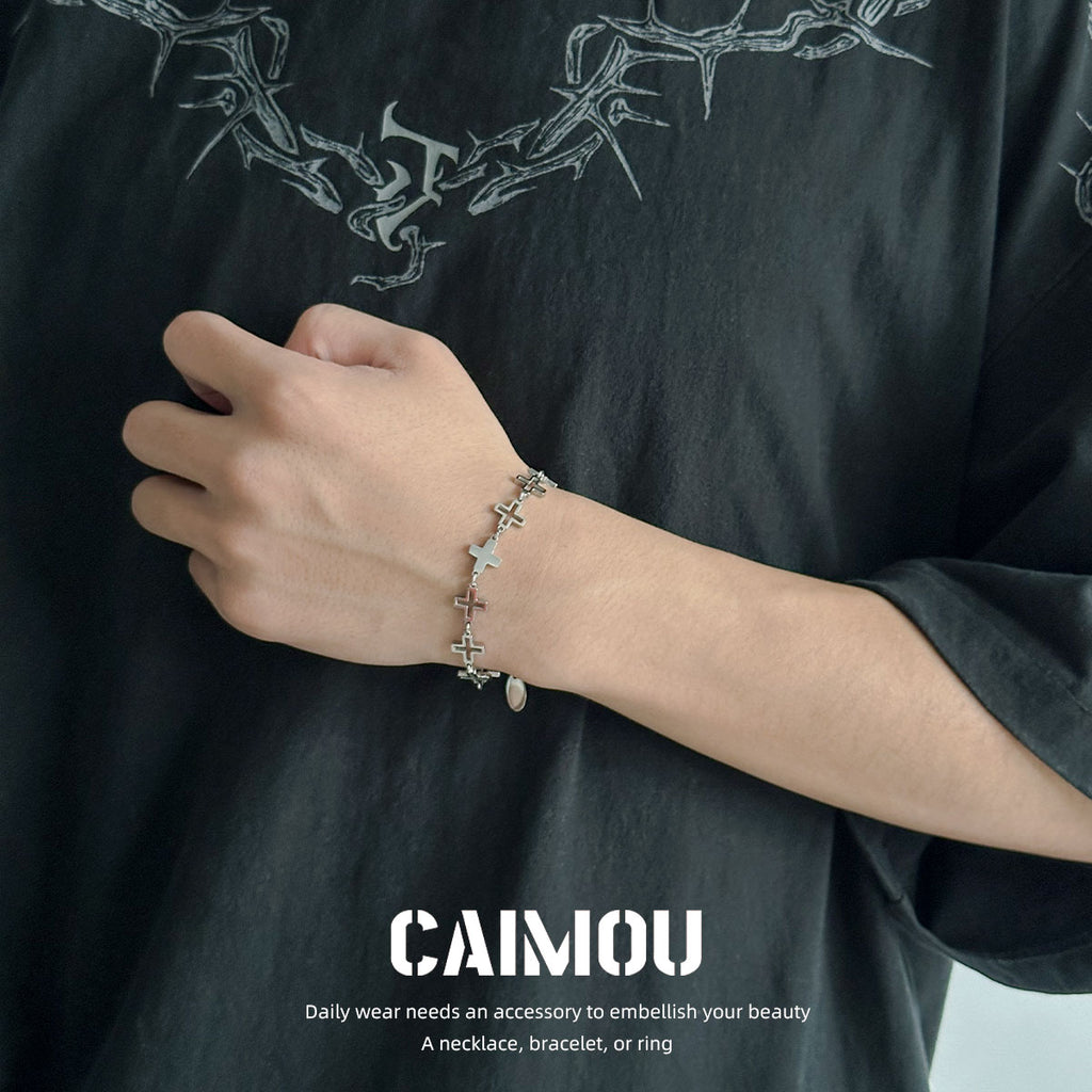 Openwork cross bracelet