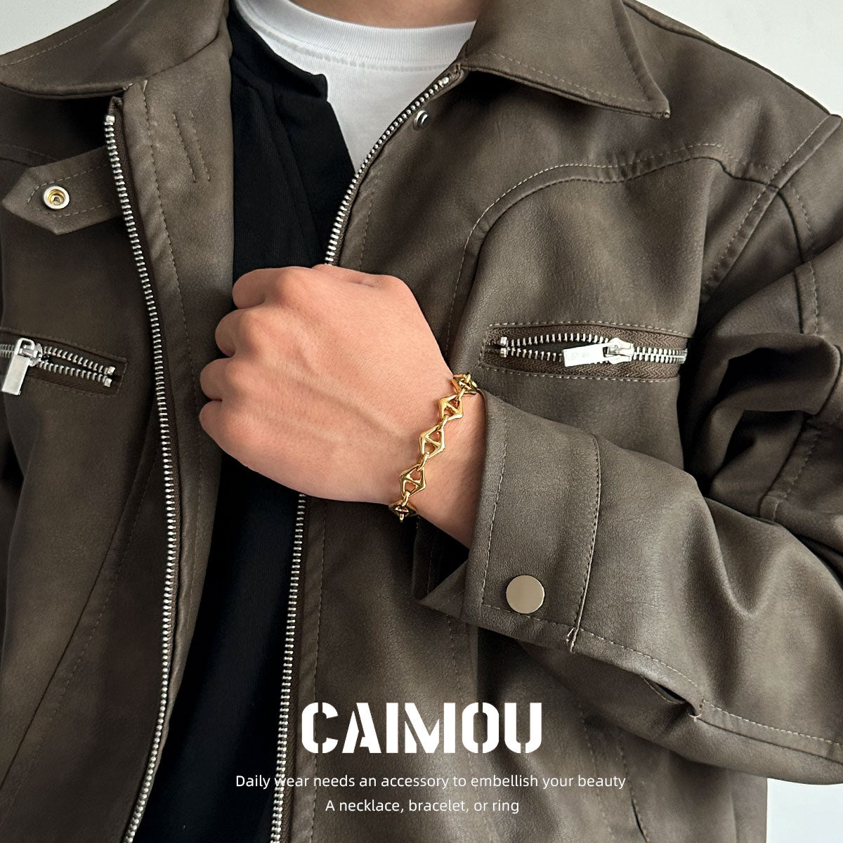 Geometric Rhombus Link Bracelet