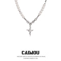 Star Zircon Pearl Spliced Necklace