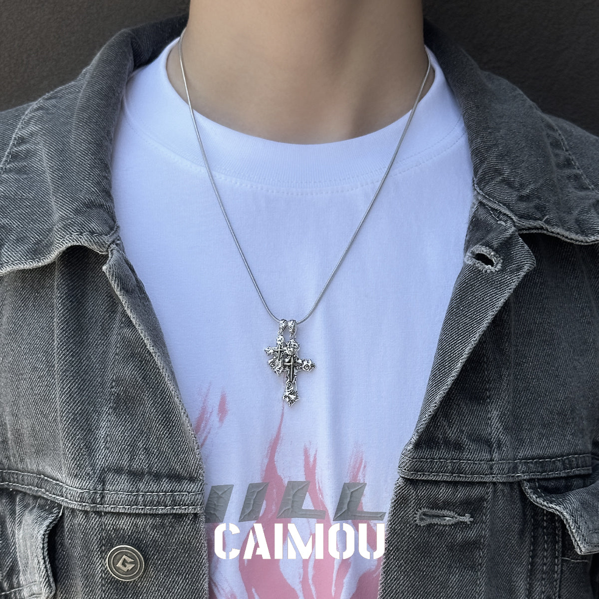 ✝️🔤Letter Double Cross Necklace