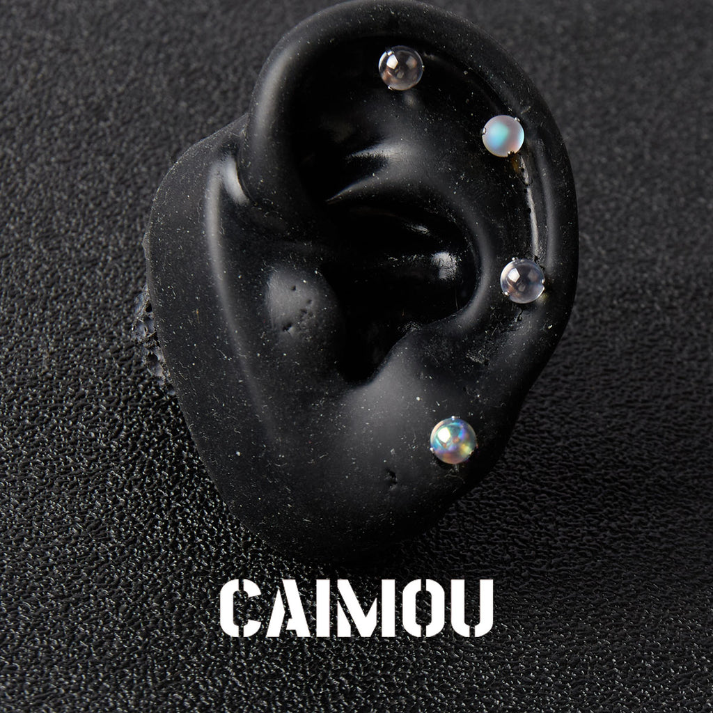 Round Bead Stud Earrings