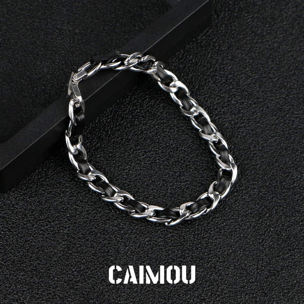 Leather Cord Bracelet with Hidden Clasp