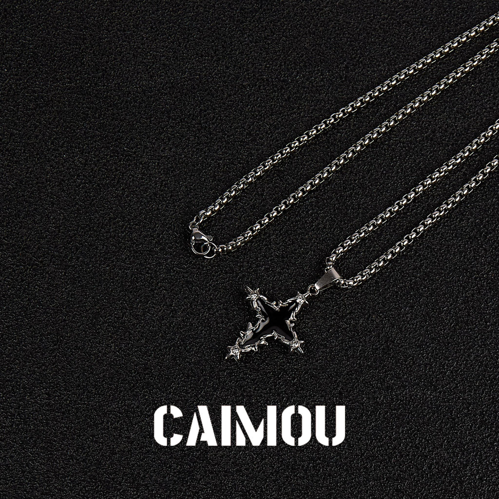 Black Icon Cross Necklace