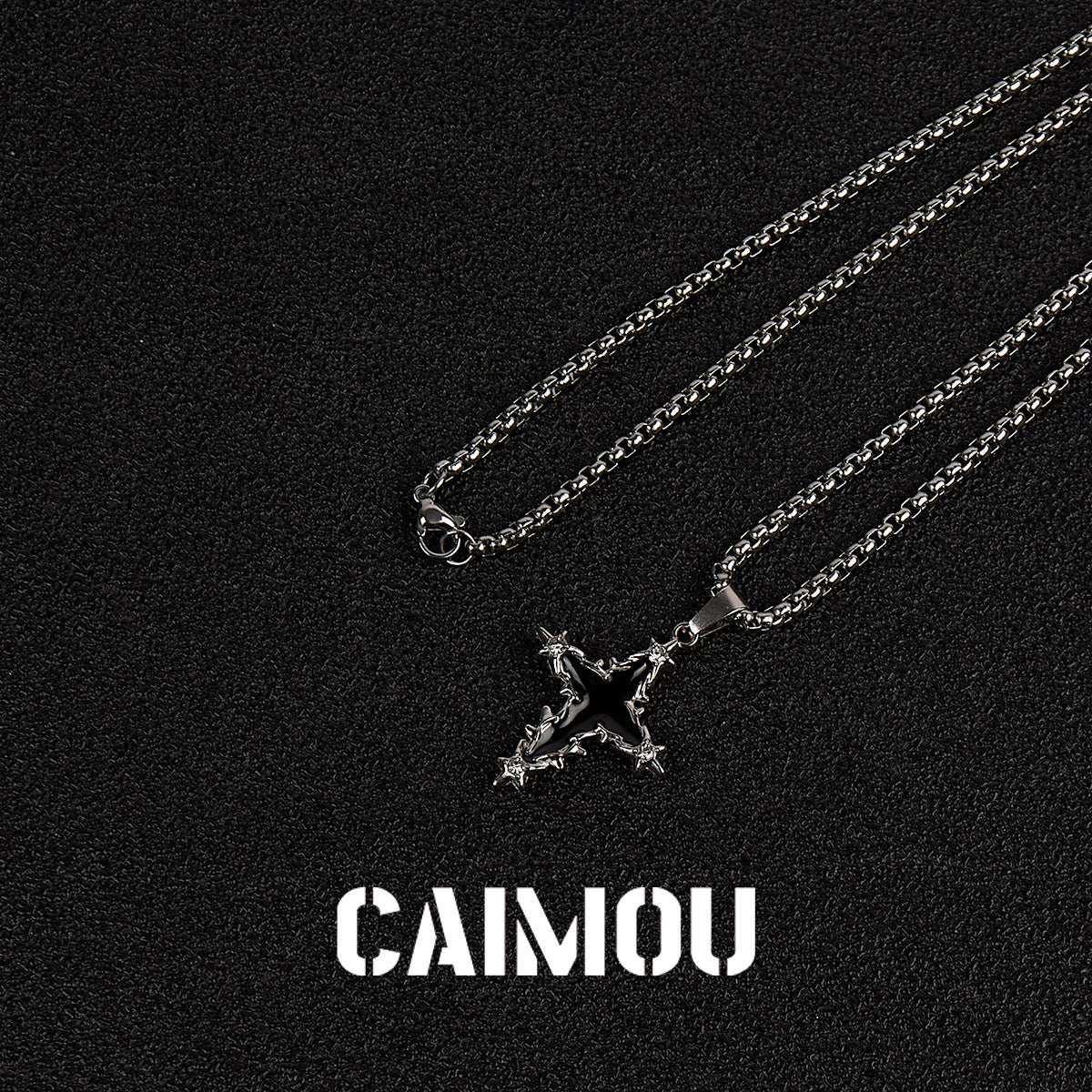 Black Icon Cross Necklace