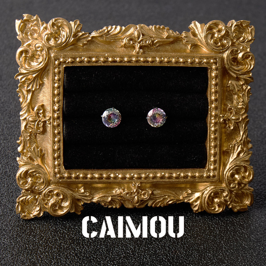 Bird's Nest Cut Zircon Stud Earrings
