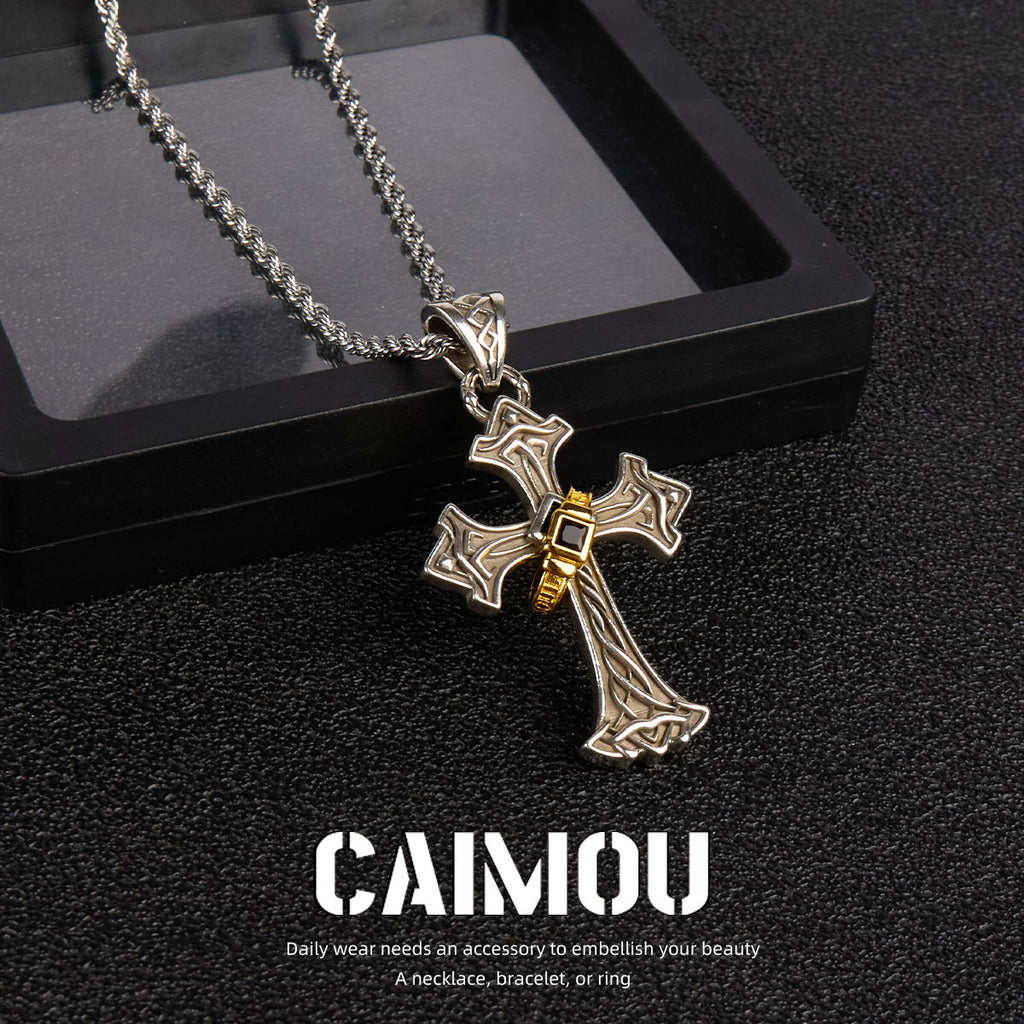 ✝️✨Gold single-ring cross necklace