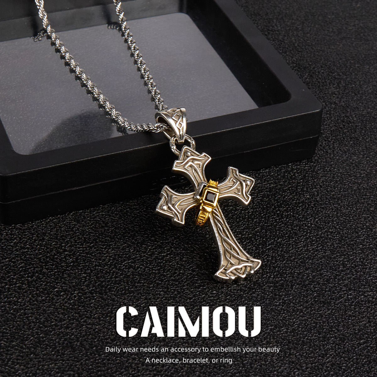 ✝️✨Gold single-ring cross necklace
