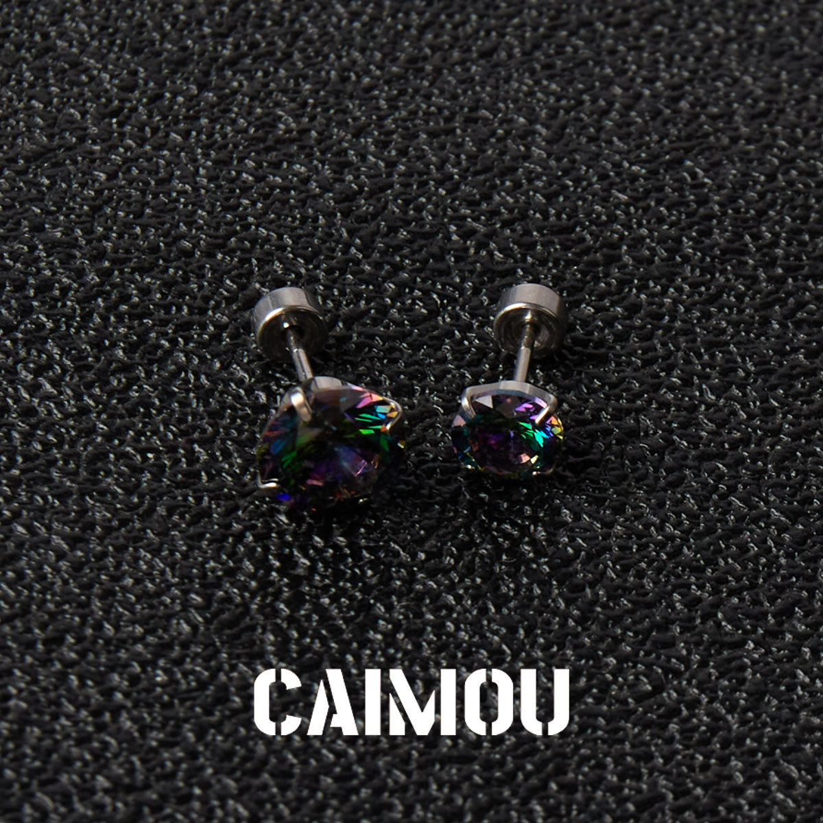 8 Hearts & 8 Arrows Round Zircon Stud Earrings