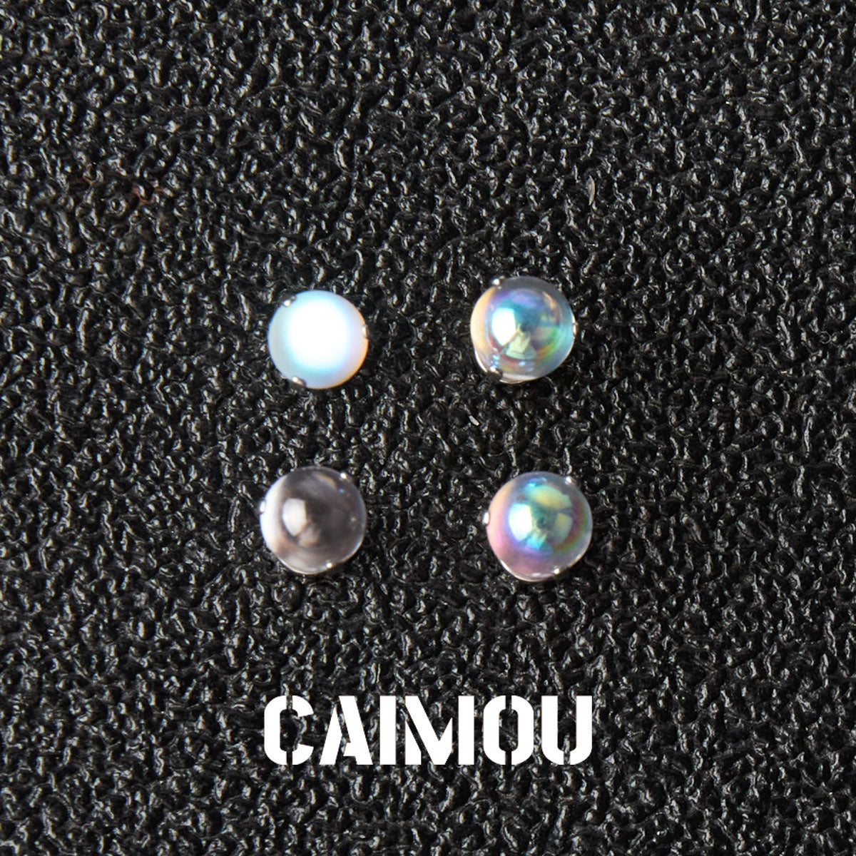 Round Bead Stud Earrings