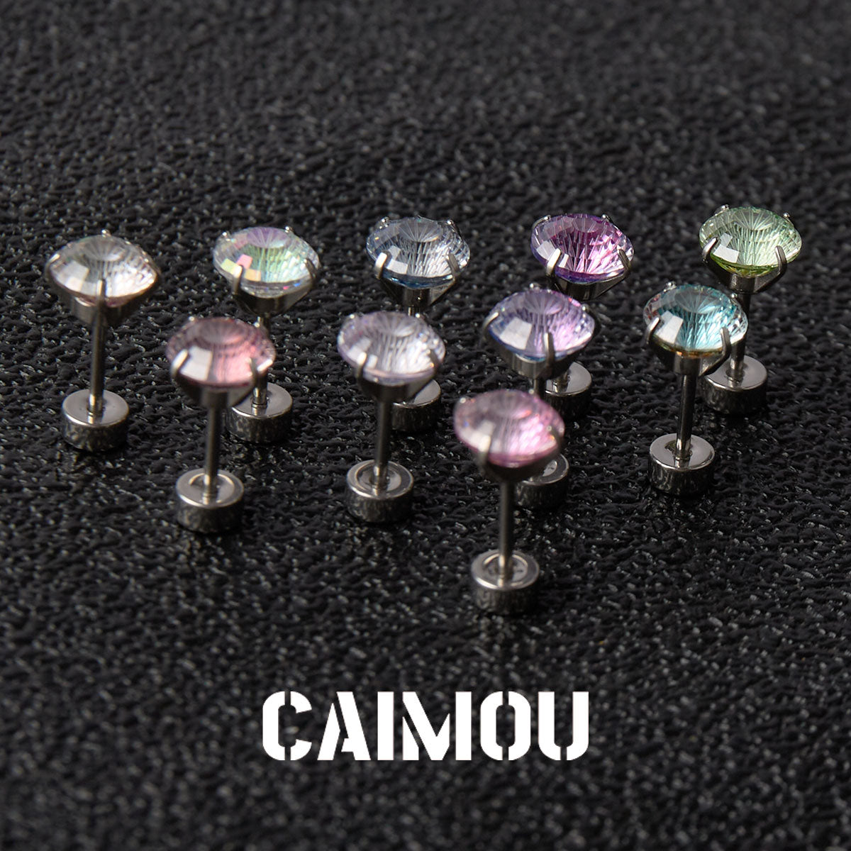 Ferris Wheel Cut Zircon Stud Earrings